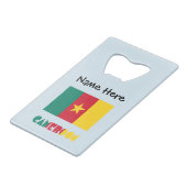 Kameroense vlag zwart gepersonaliseerd creditkaart flessenopener (Achterkant Gekanteld)