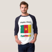 Kameroense vlag Zwarte personalisatie T-shirt (Voorkant volledig)