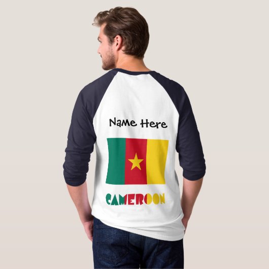 Kameroense vlag Zwarte personalisatie T-shirt (Achterkant volledig)