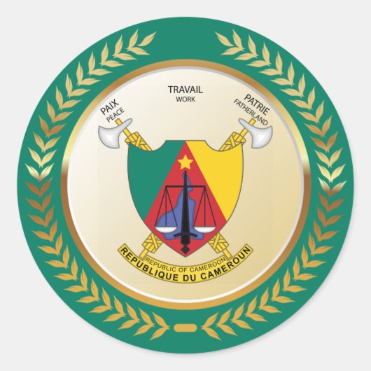 Kameroense wapenstilstand ronde sticker (Voorkant)