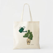 Kamerplant in een cute pot met jouw naam tote bag (Voorkant)