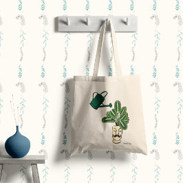 Kamerplant in een cute pot met jouw naam tote bag
