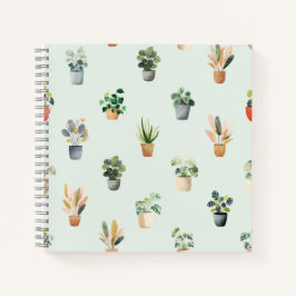 Kamerplant Patroon Botanisch Binnenplant Ontwerp Notitieboek