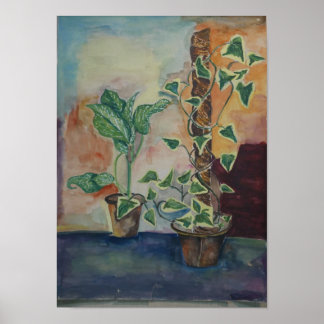 Kamerplanten Aquarel Wanddecoratie Poster