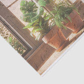 kamerplanten door een raam decoupage tissuepapier (Detail)