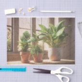 kamerplanten door een raam decoupage tissuepapier (Craft)