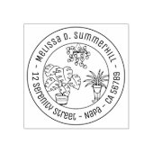 Kamerplanten Hobby Rond Adres Rubberstempel (Afrduk)