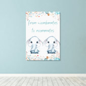 Kamerplanten voor Wombmates Olifant Nursery Muurku Canvas Afdruk (Insitu (Houten vloer))