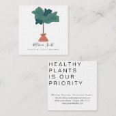 Kamerplantentuinier Botanisch Fiddle Leaf Vierkante Visitekaartje (Voorkant / Achterkant)