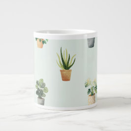 Kamerplantpatroon Botanisch Binnenplantontwerp Grote Koffiekop