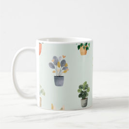 Kamerplantpatroon Botanisch Binnenplantontwerp Koffiemok