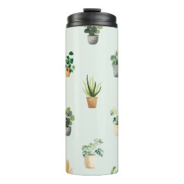 Kamerplantpatroon Botanisch Binnenplantontwerp Thermosbeker
