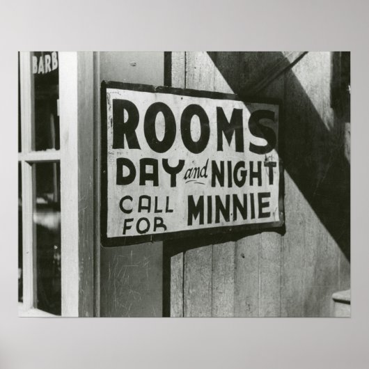 Kamers te huur, 1939. Oude foto Poster (Voorkant)
