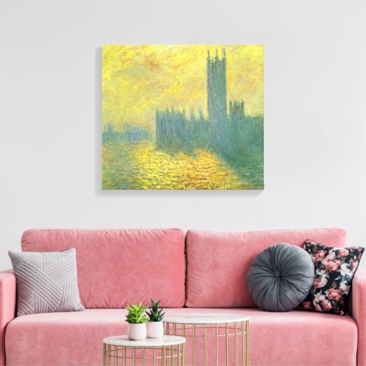 Kamers van het Parlement, Stormy Sky van Claude Mo Canvas Afdruk (Insitu (Woonkamer))