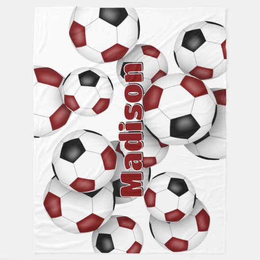 Kamers Zwarte voetballen kinder Sportkamer Fleece Deken (Voorkant)