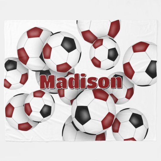 Kamers Zwarte voetballen kinder Sportkamer Fleece Deken (Voorkant (Horizontaal))
