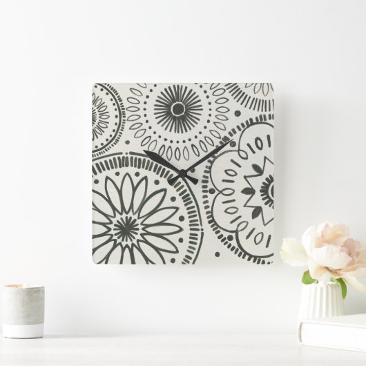 Kami Abstract Pattern Vierkante Klok (Huis)