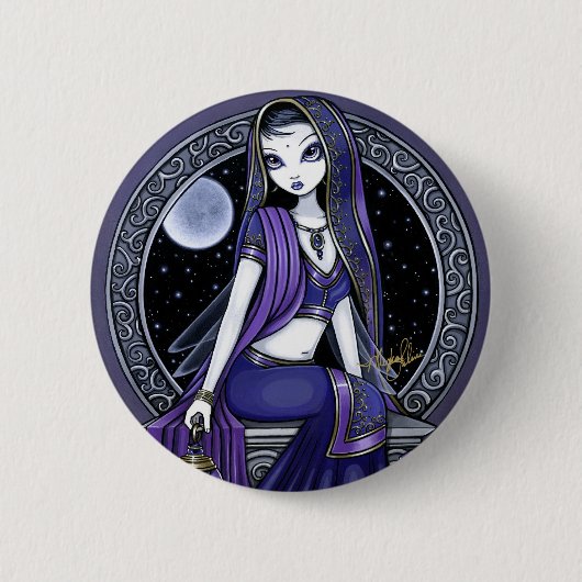"Kami" Paarse Moon Sari Fairy Button (Voorkant)