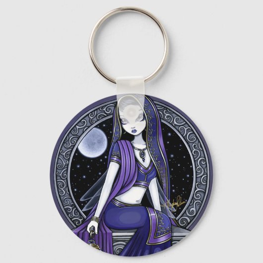 "Kami" Paarse Moon Sari Fairy Sleutelhanger (Voorkant)