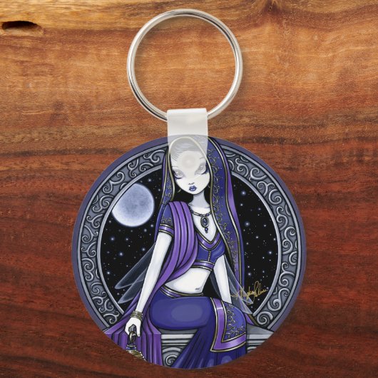 "Kami" Paarse Moon Sari Fairy Sleutelhanger (Voorkant)