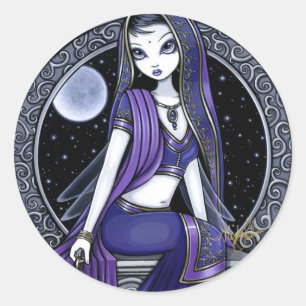 "Kami" Paarse Moon Sari Fairy Stickers