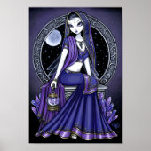 "Kami" Paarse Moon Sari Poster (Voorkant)