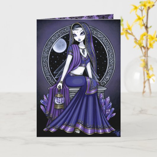 "Kami" Paarse motorkaart "Sari" Kaart (Gele Bloem)