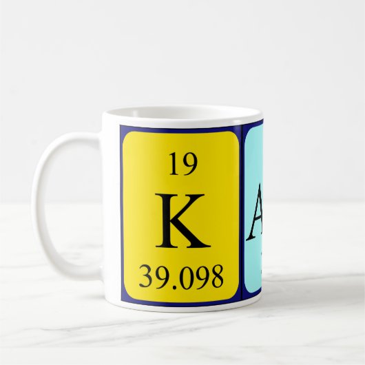 Kami periodieke lijstnaam mok (Links)