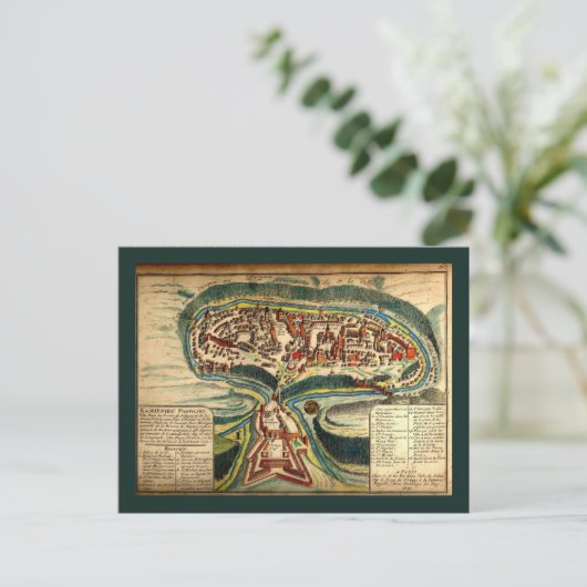 Kamianets Podilskyi Map 1691 Briefkaart (Staand voorkant)