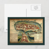 Kamianets Podilskyi Map 1691 Briefkaart (Voorkant / Achterkant)