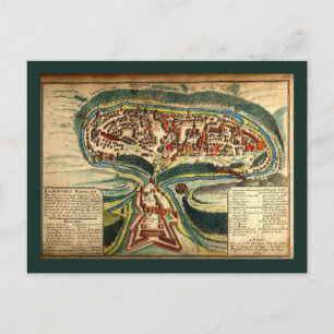 Kamianets Podilskyi Map 1691 Briefkaart