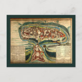 Kamianets Podilskyi Map 1691 Briefkaart (Voorkant)