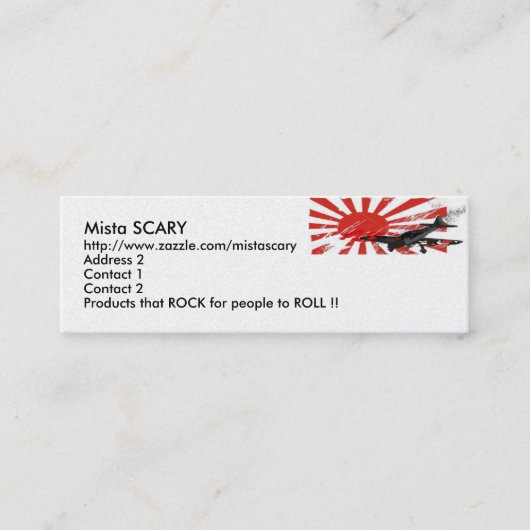 Kamikaze Bomber Japans Rising Sun Flag, Mista ... Mini Visitekaartje (Voorkant)