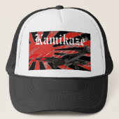 Kamikaze Bomber Japanse Rising Sun Flag HatCustom Trucker Pet (Voorkant)