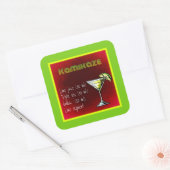 Kamikaze Drink Cocktail Recipe Vierkante Sticker (Envelop)