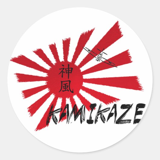 Kamikaze Ronde Sticker (Voorkant)