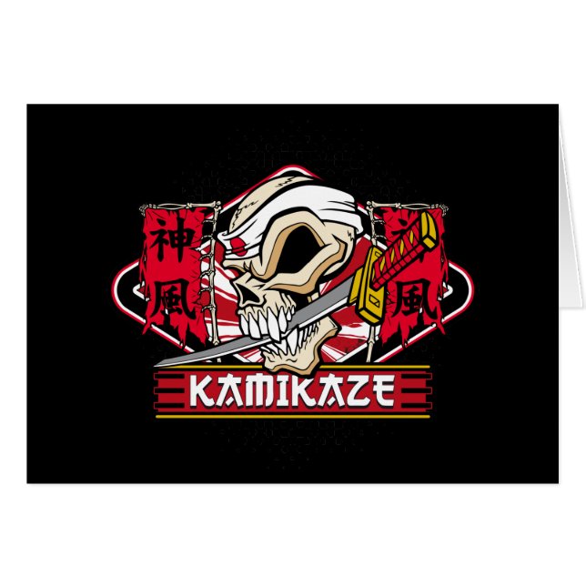 Kamikaze Skull met Japans zwaard (Voorkant Horizontaal)
