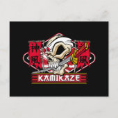 Kamikaze Skull met Japans zwaard Briefkaart (Voorkant)