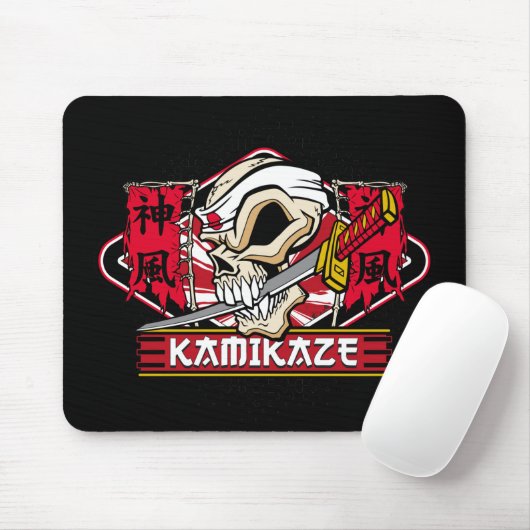 Kamikaze Skull met Japans zwaard Muismat (Met muis)