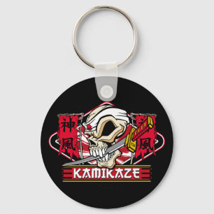 Kamikaze Skull met Japans zwaard Sleutelhanger