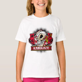 Kamikaze Skull met Japans zwaard T-shirt