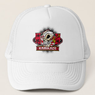Kamikaze Skull met Japans zwaard Trucker Pet