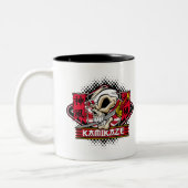 Kamikaze Skull met Japans zwaard Tweekleurige Koffiemok (Links)