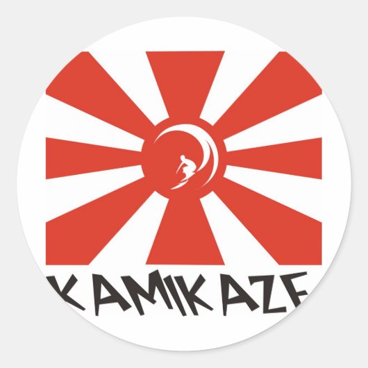 Kamikaze Surf Ronde Sticker (Voorkant)