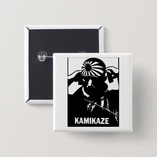 Kamikaze Vierkante Button 5,1 Cm (Voorkant /achterkant)