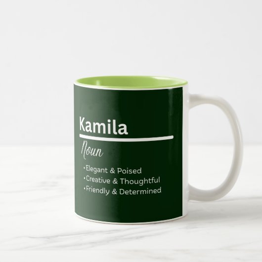 Kamila Personalized Name Coffee Mug Tweekleurige Koffiemok (Rechts)