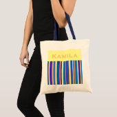 Kamila Specialized Striped Blue Canvas tas (Voorkant (product))