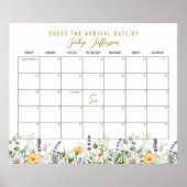 Kamille Baby shower Guess Vervaldatum kalender Poster (Voorkant)