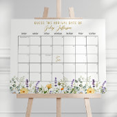 Kamille Baby shower Guess Vervaldatum kalender Poster