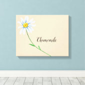 Kamille Bloem Aquarel Canvasprint Canvas Afdruk (Insitu (Houten vloer))